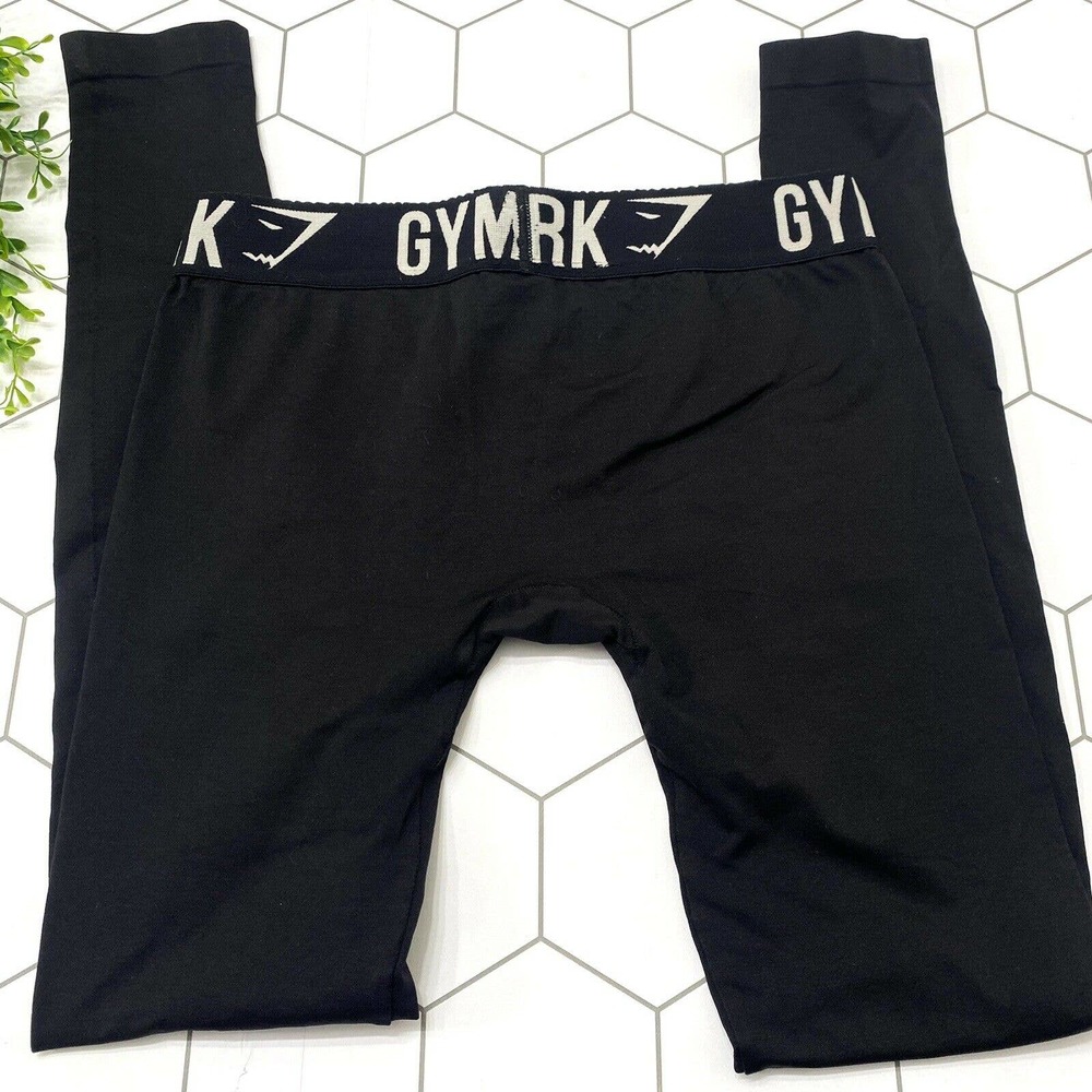 Gymshark Seamless Black Leggings Size Small White Band